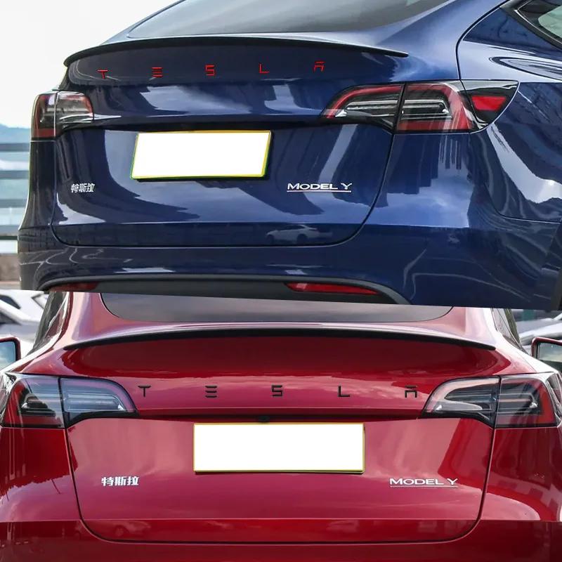 Autoaufkleber 2025 Neues Tesla 3D ABS Autoemblem Tesla Buchstabe Motorhaube hinten Heckklappe Kofferraum Aufkleber Abzeichen Aufkleber Für Modell 3 Modell