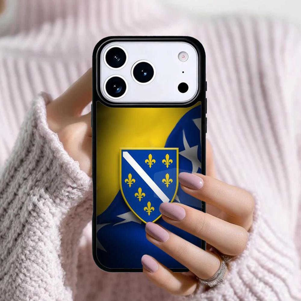 flag of bosnia and herzegovina Phone Case For Apple iPhone 17 Air 16E 15 14 Plus 13 12 11 Pro Max Mini Funda Cover