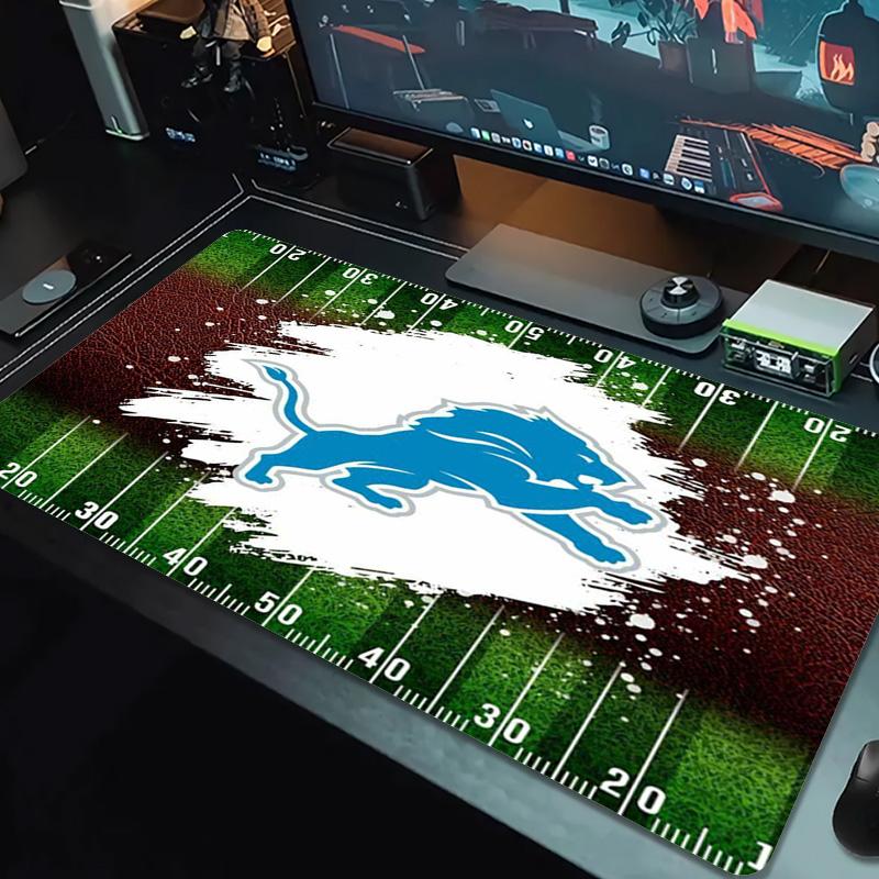 Detroit Lions Logo Color Mouse Pad Large Gaming Table Cushion Non-slip Laptop Tablet Big Mousepad XXL Mat Mini PC Playmat With Lock Edge