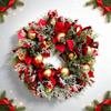 Christmas Ribbon Wreath Ornament: Holiday Party Door Hanger & Pine Branch Decoration