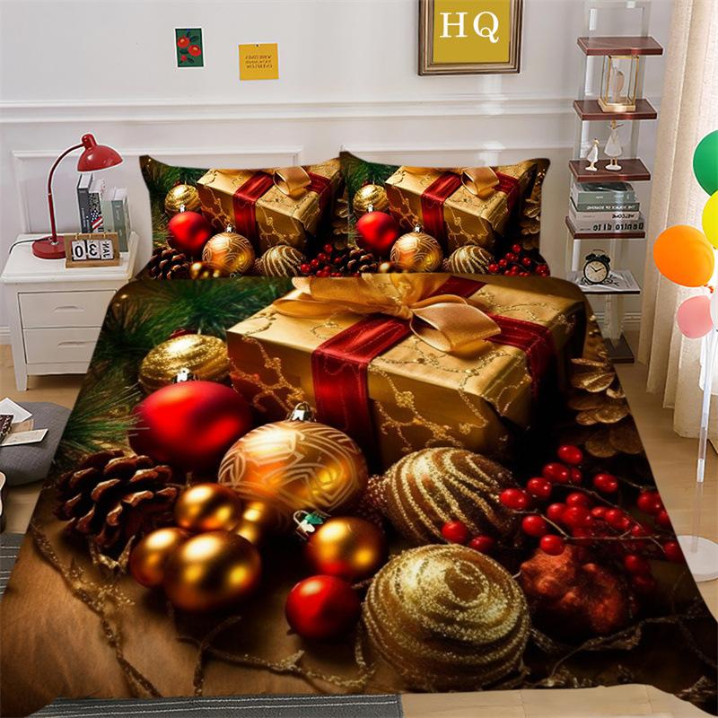 

Рождественский фонарь 3D-печать Полиэстеровая наволочка Пододеяльник Набор из двух или трех предметов EU Single 135*200