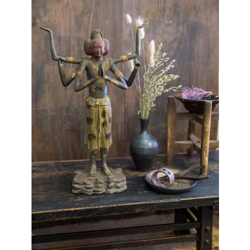 National Treasure Ashura Statue, 41cm, Lacquer Finish, Wax Cast/Bronze, Modeled by Nitten Sculptor Kita Toshikatsu, Buddhist Statue, Takaoka Bronzewar