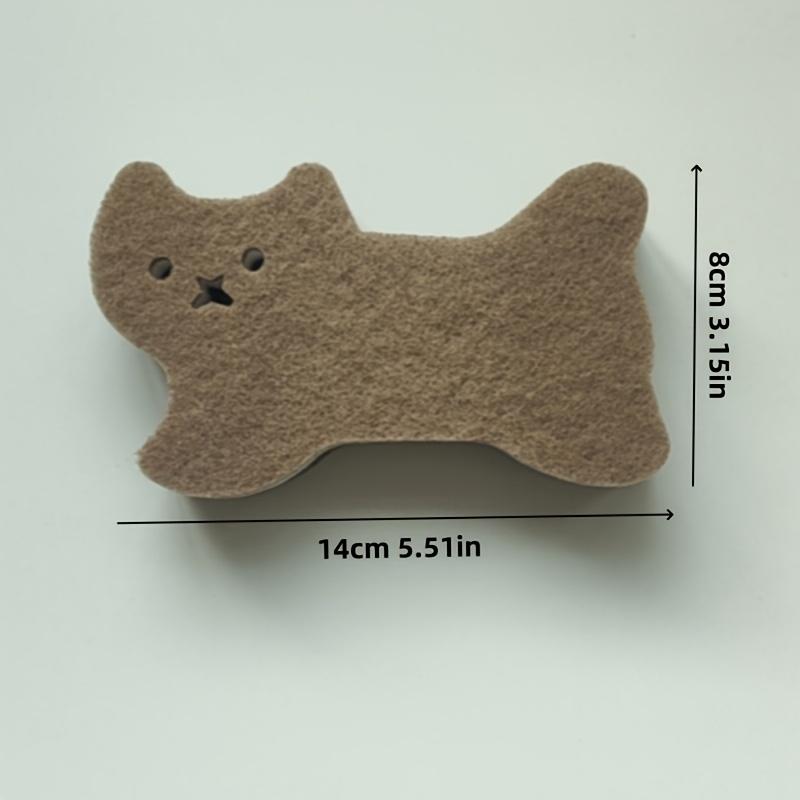 4er Set Katzen-Schwämme, Reinigungs-Schwamm-Set, Geeignet für die Küchen- und Autoreinigung, Mehrfarbig Zufällig