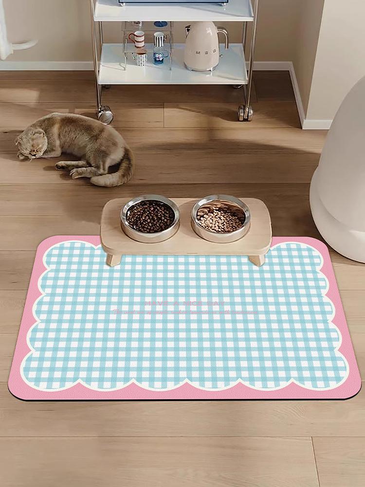 Pet Cat Feeding Mat - PVC Waterproof, Non-stick, Hair/Bite Resistant, Splash-Proof