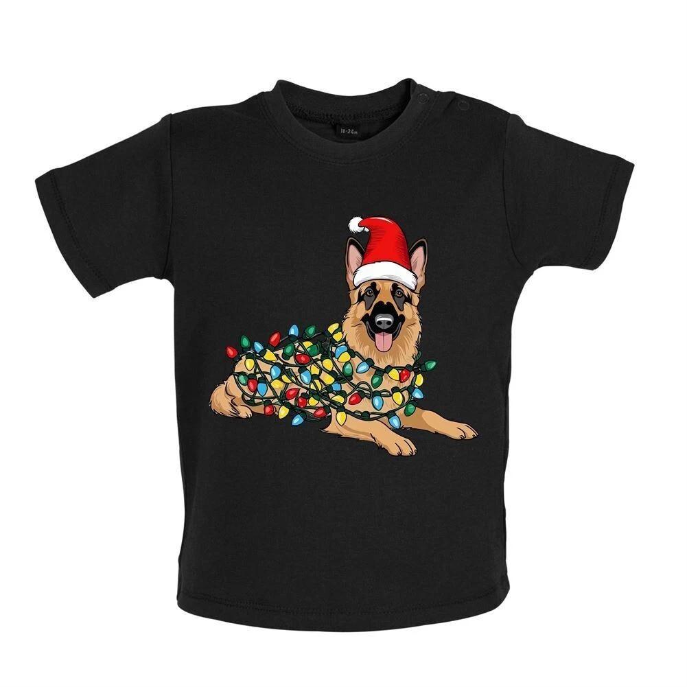German Shepherd Christmas - Kids T-Shirt Tees Top - Wolfdog Christmas Dogs 120