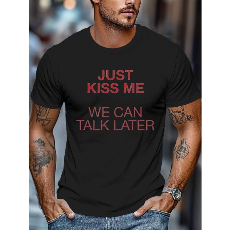 

European sizes Just Kiss Me Men S Short Sleeve T-Shirt Summer T-Shirt Top S чёрный