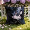 B-Black Anime B-Butler Cushion Cover Home & Car Dual-Scene Pillow Cover: Reversible for Premium Comfort