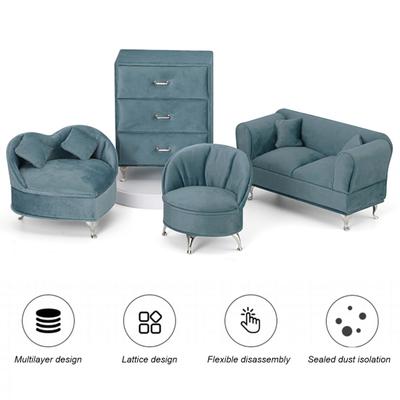 Caja de almacenamiento Mini decoración suave Ahorre espacio Cómodo almacenamiento de pulseras Varios estilos Tela de terciopelo Soporte para exhibición de joyas Suministro de tocador