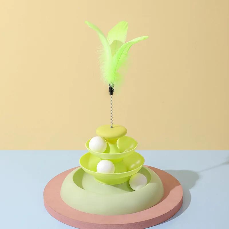New Cat Teaser Stick Self-pleasure Relief Pet Toy Turntable Feather Cat Teaser Pet Toy Supplies