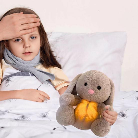 Bebek Nefes Alan Tavşan Peluş Oyuncak Sakinleştirici Müzikli Hafif Müzikli Tavşan Peluş Doldurulmuş Hayvan Sakinleştirici Bebek Emzik Yenidoğan Bebek Erkek Kız Hediye