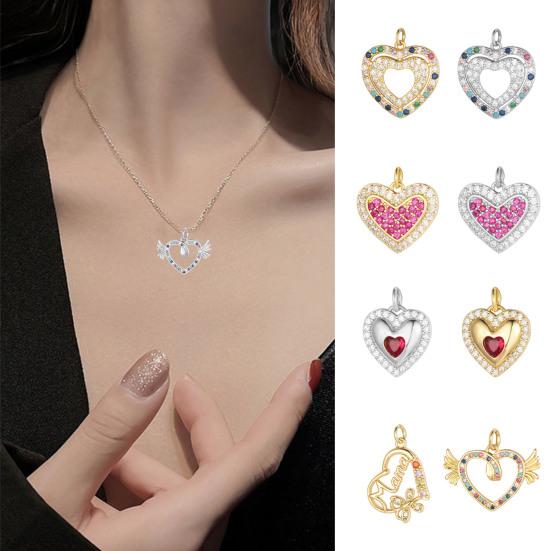 

Подвеска в форме сердца со стразами, милые серьги-подвески на День Святого Валентина, ожерелье, браслет, кулон «сделай сам», принадлежности для изготовления ювелирных изделий H
