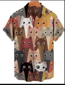 

European And American Men S Short-Sleeved Shirt Animal 3D Printing Fashion Casual Lapel Shirt 5XL