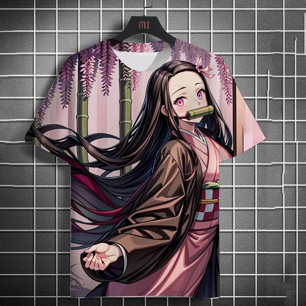Men's and Womens Summer Fashion High Quality 3d Printing Anime Print T-shirt Casual Polyester Round Neck Casual Short Sleeve