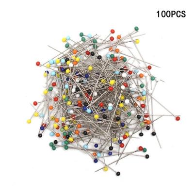 100 Stück, gemischte Farben, runder Kopf, Kleidungsnadeln, Schneiderei, Hochzeit, Corsage, Floristen, Nähnadeln