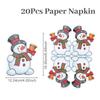 Christmas Gingerbread Man Napkins Merry Christmas Decorations for Home 2025 Navidad Natal Xmas Snowflake Snowman Paper New Year