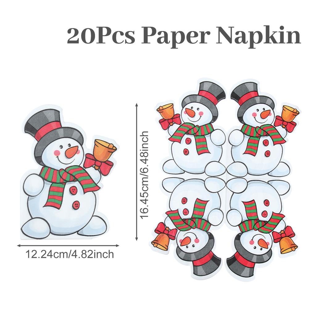 Christmas Gingerbread Man Napkins Merry Christmas Decorations for Home 2025 Navidad Natal Xmas Snowflake Snowman Paper New Year