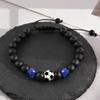 Stretchy Football Fan Bracelet Colored Glass Beads Elastic Rope Comfortable Design Sports Theme Jewelry Accessory