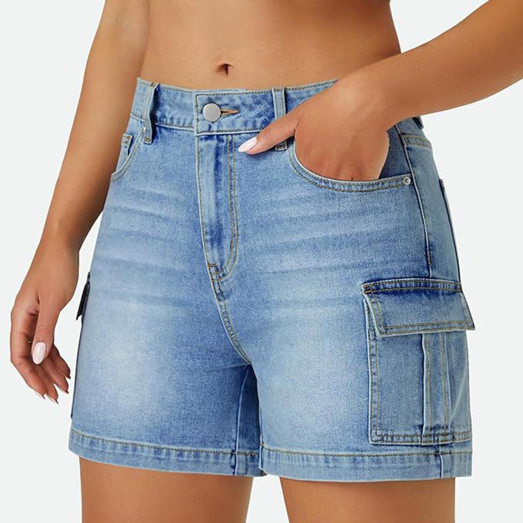 Ladies' Casual Hole Versatile Fashionable Denim Shorts