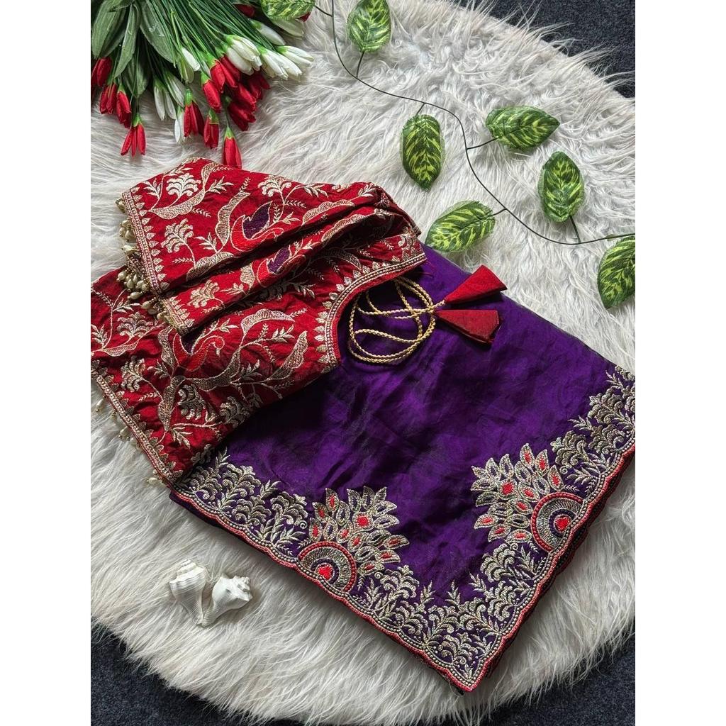 New Instagram Trending Designer Saree with Readymade Blouse