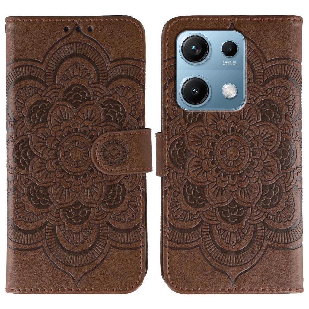For Xiaomi Redmi Note 14S 4G Case PU Leather Mandala Imprinted Design Wallet Phone Cover