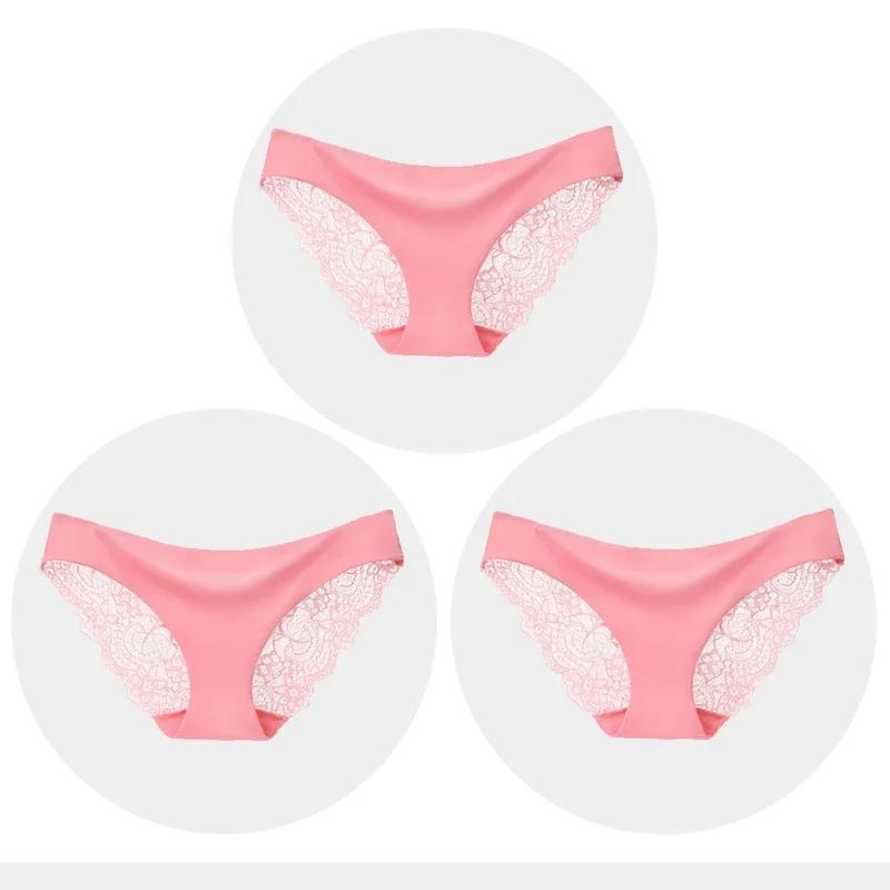 Women's Seamless Underwear Leopard Intimate Women Sexy Lace Black Floral Panties Seamless Panty 3 Pcs/set