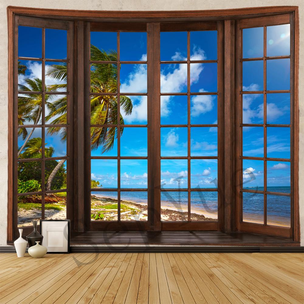 Window Scenery Decoration Tapestry Hippie Wall Bohemian Style   Bedroom Dormitory