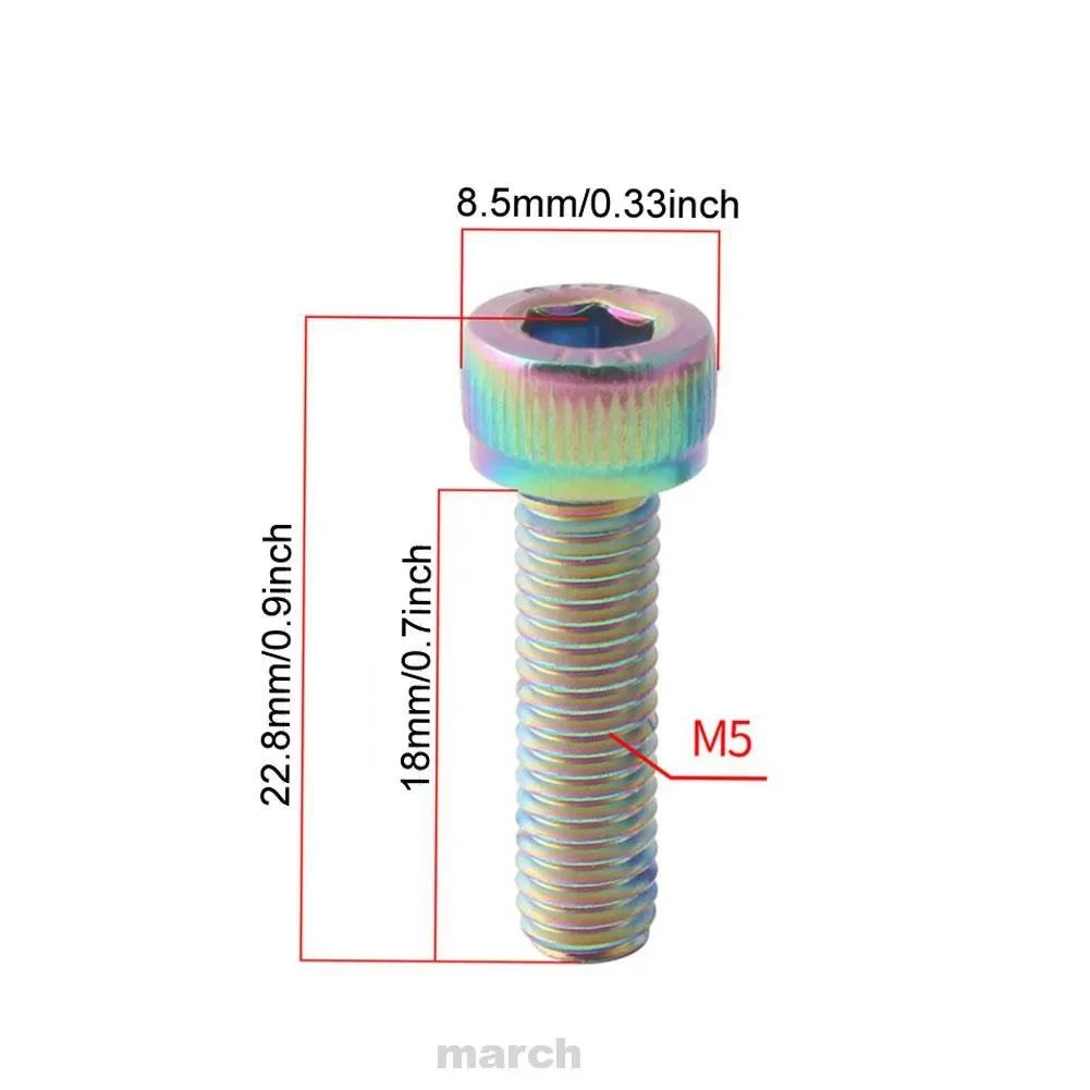 Xiaomi 6PCS Bike Stem Bolts M5x18mm Stainless Steel Bicycle Handlebar Riser Screws with Washers Bicycle Steering Handlebar Accessories