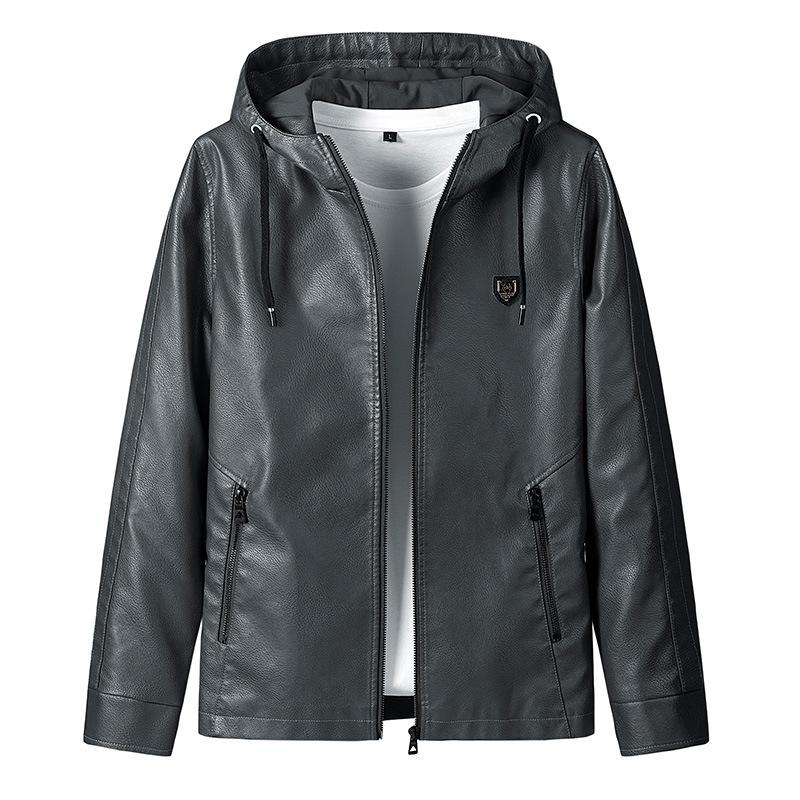 Herbst Winter Pu Jacke Männer Mode Lässig Leder Jacken Mit Kapuze Mantel Reise Outdoor Oberbekleidung Männlich Plus Größe