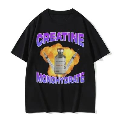 I Only Take Creatine Funny Gym Meme Graphic Women T-shirt Female Fashion Casual T Shirt Streetwear Autumn and Winter Innerwear