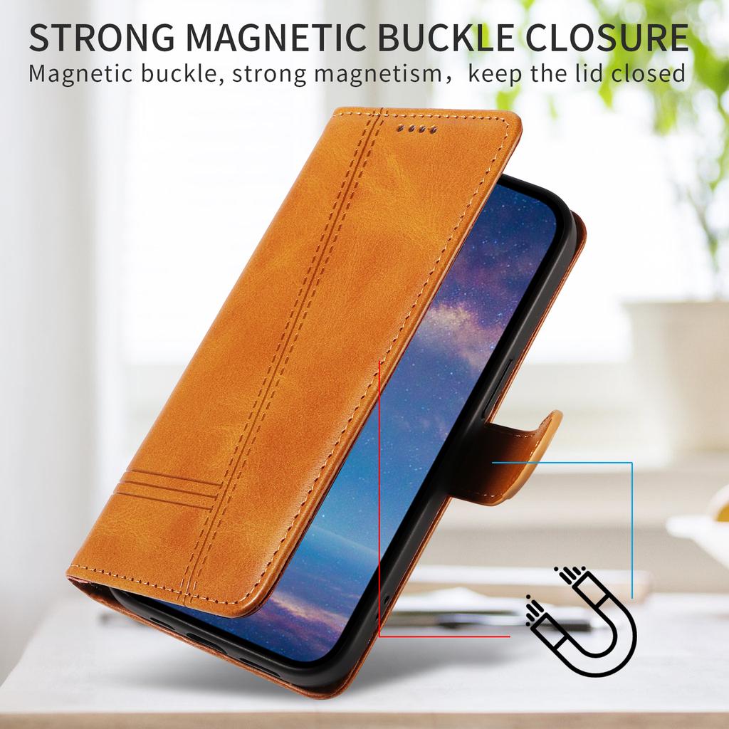 For Xiaomi Redmi 15C 4G (173mm) Wallet Case T-Shape Lines Leather Phone Cover Stand