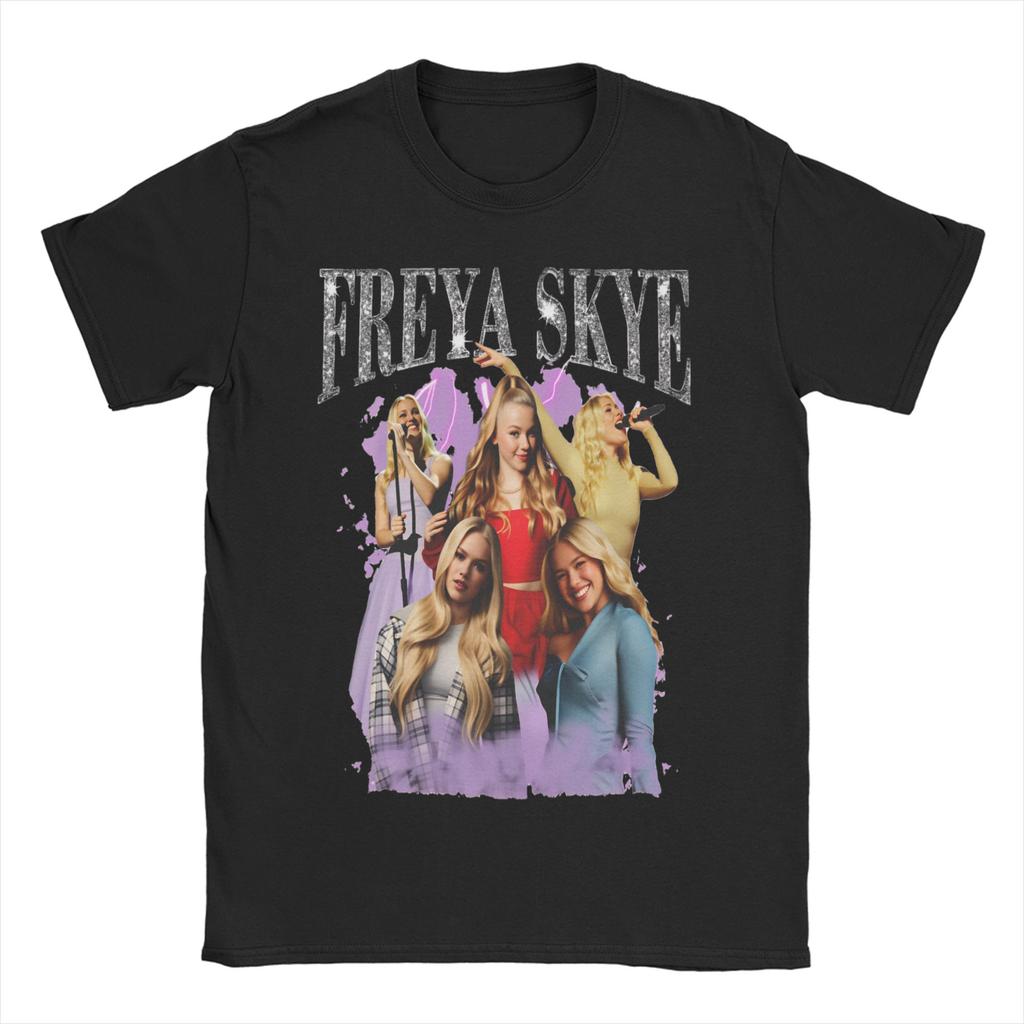 Freya Skyes Pure Cotton TShirt For Mens Summer Aesthetic T Shirts O Neck Trendy Cool Tees Oversized Casual Clothing