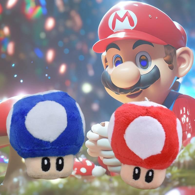 Mario Mushroom Plush Toys Cartoon Plants Fill Doll Backpack Keychain Xmas Gift