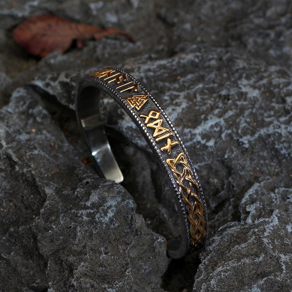 Edelstahl Wikinger Valknut Runen Armband für Männer Frauen Hip Hop Charme Armband Wikinger Schmuck Geschenk
