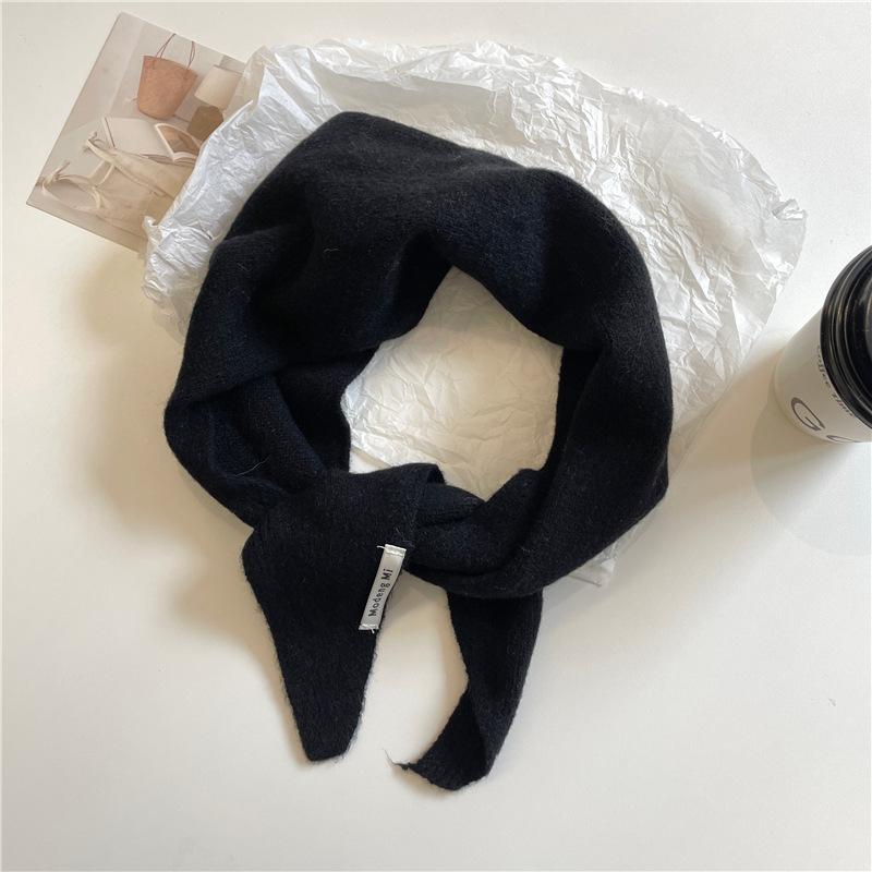 Winter Korea Knitted  Triangle Scarf Wool Warm Shawl Scarf Women Neck Protection Smallscarf Cashmere Scarf