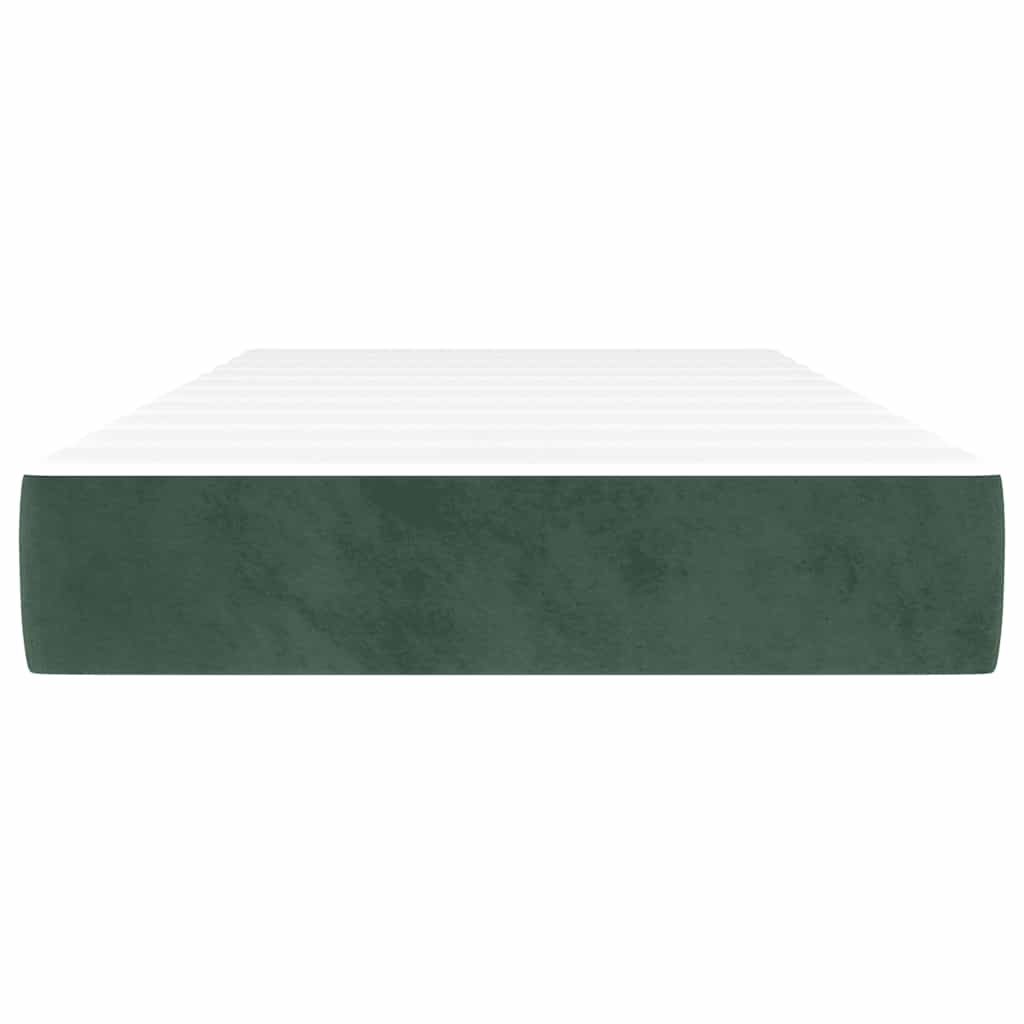 Pocket Spring Mattress Medium Firmness Dark Green 80 x 210 x 20 cm Velvet