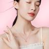 Clover Necklace for Symbol of Good 925 Pink Zirconia Birthday White Present [Free Bird] Four-leaf Women, Luck, Silver, Hypoallergenic, Pendant,
