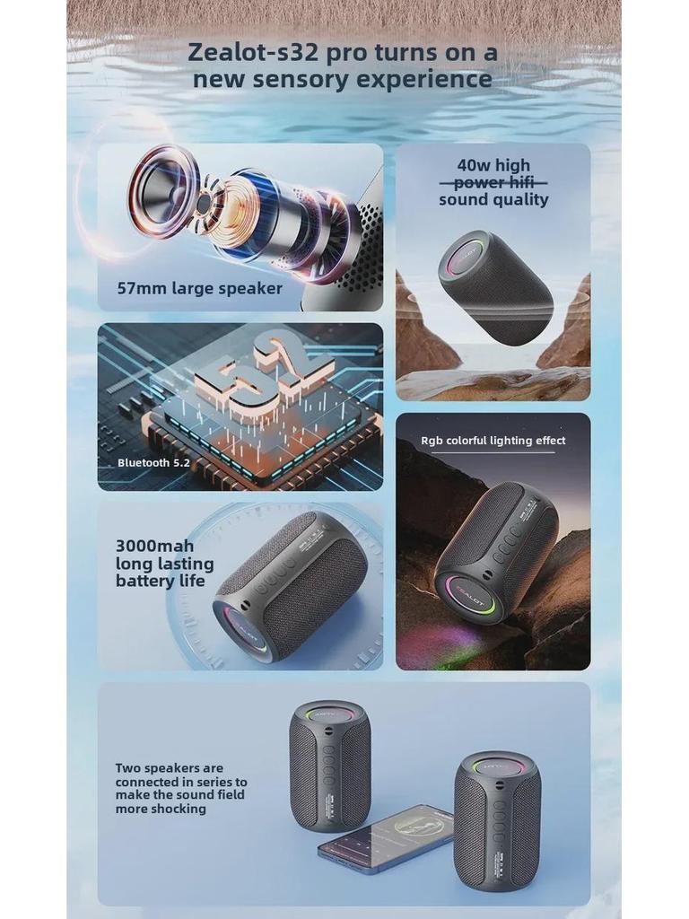 Portable Bluetooth Subwoofer Speaker for Outdoor, Car, and Home Use