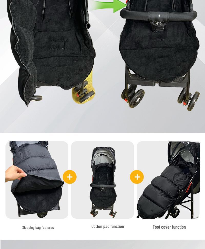 Warm Waterproof Baby Sleeping Bag for Stroller - Winter Footmuff, Thickened, Kick-Proof, Windproof, Cold-Resistant for Outdoor Use