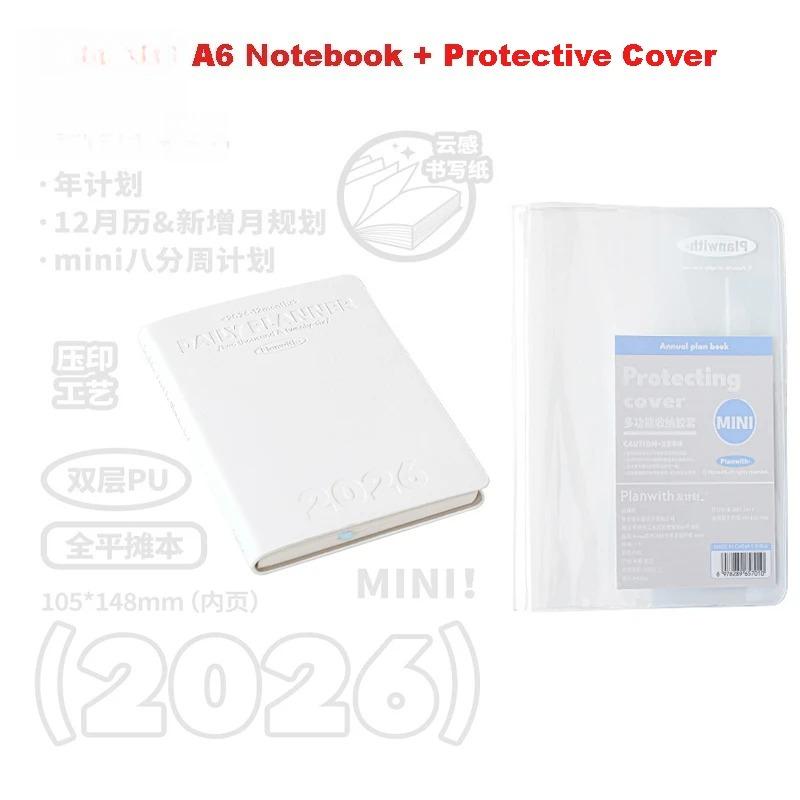 2026 Pocket A6 Notebook Planner Soft Cover Mini Journal Daily Plan Weekly Yearly Monthly Planning Agenda Calendar Gift