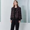 Maxza Multi Check Wool Blend Crop Jacket  Wine  Cd02qj300on