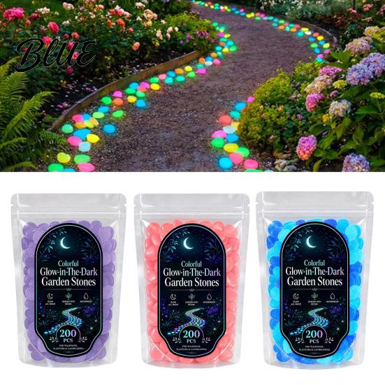 Fade Resistant Glow Rocks 1.5cm Luminous Stones in The Dark Garden Pebbles Outdoor Glowing Rocks Stones Decorative Pebbles for Pathway Patio