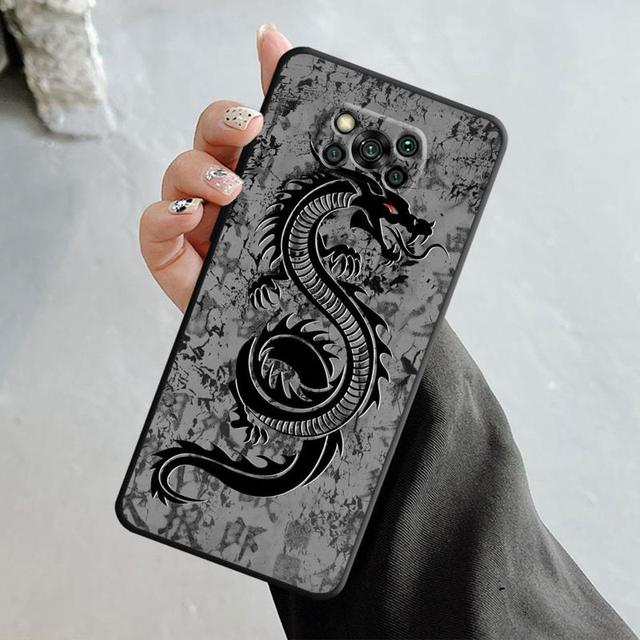 Samurajski smok wilk maska ​​dla Xiaomi Poco X3 Nfc X4pro X5 M3 dla Mi 12 13 11 10 10t 8 Note10 Lite 11ultra 11t Pro F1 okładka