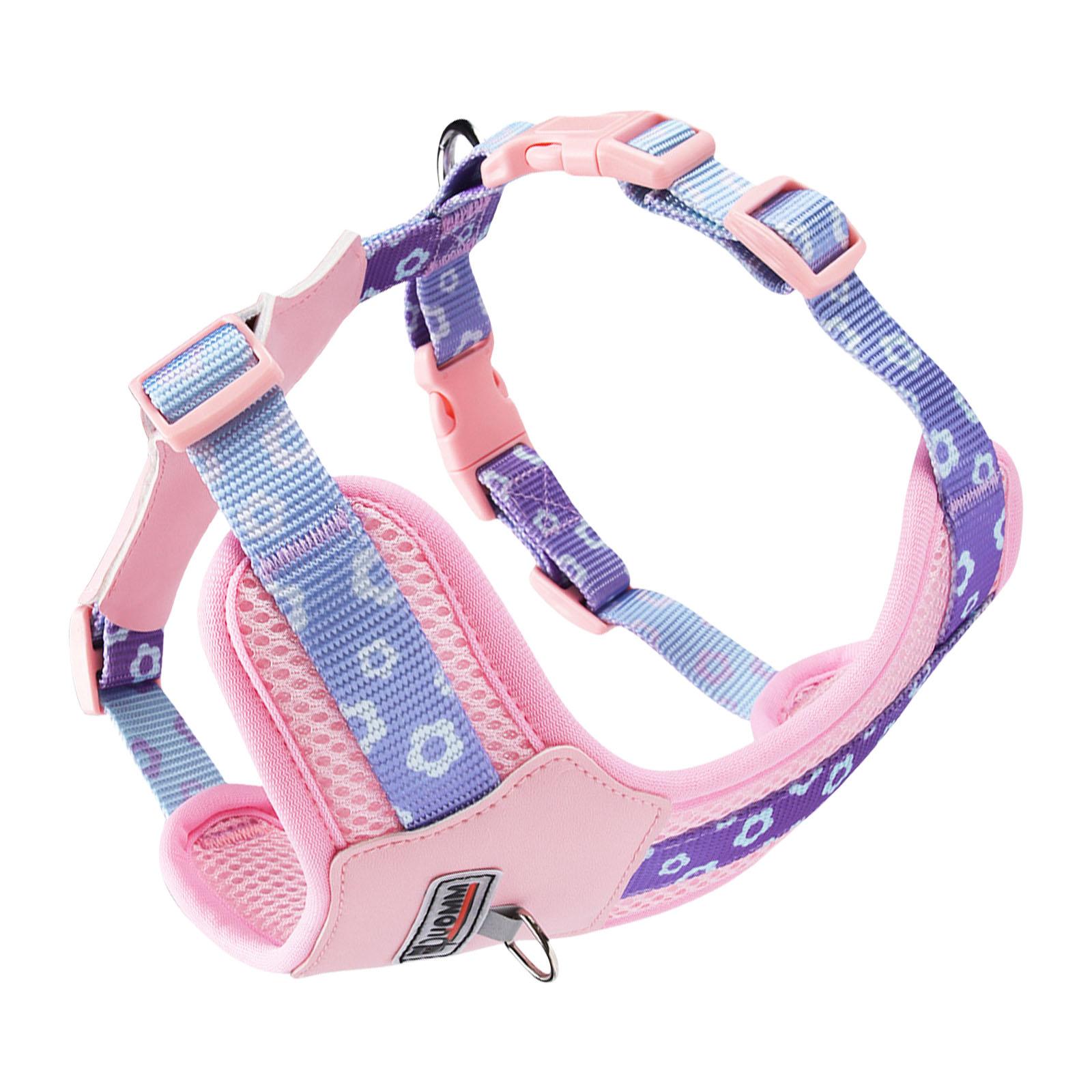 

Ремень безопасности для питомца для собаки малого размера из высокопрочной нейлоновой ткани, модного дизайна, прогулочная нагрудная шлейка 1