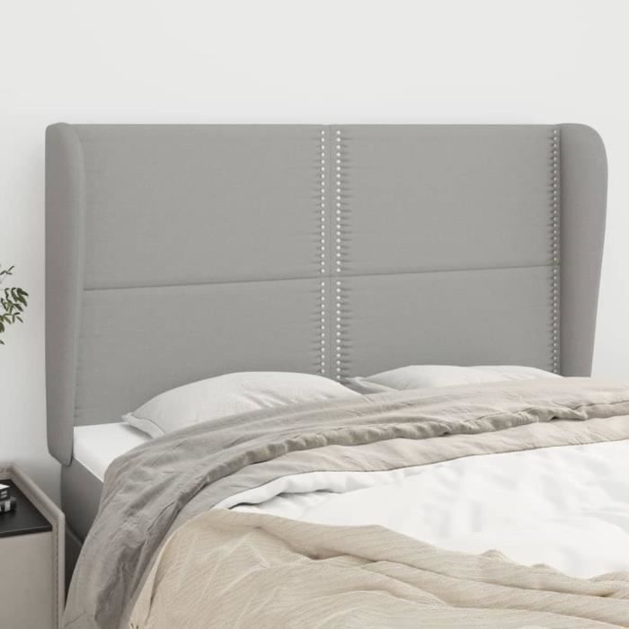 VidaXL Headboard with Ears Light Grey 147x23x118-128 Cm Fabric3117814