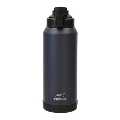 FREEAP Insulated Water Bottle, One-Touch Bottle, 1.1 Liter, Wide Diameter, Easy To Wash, Outdoor K-10883 (Smoke Navy)