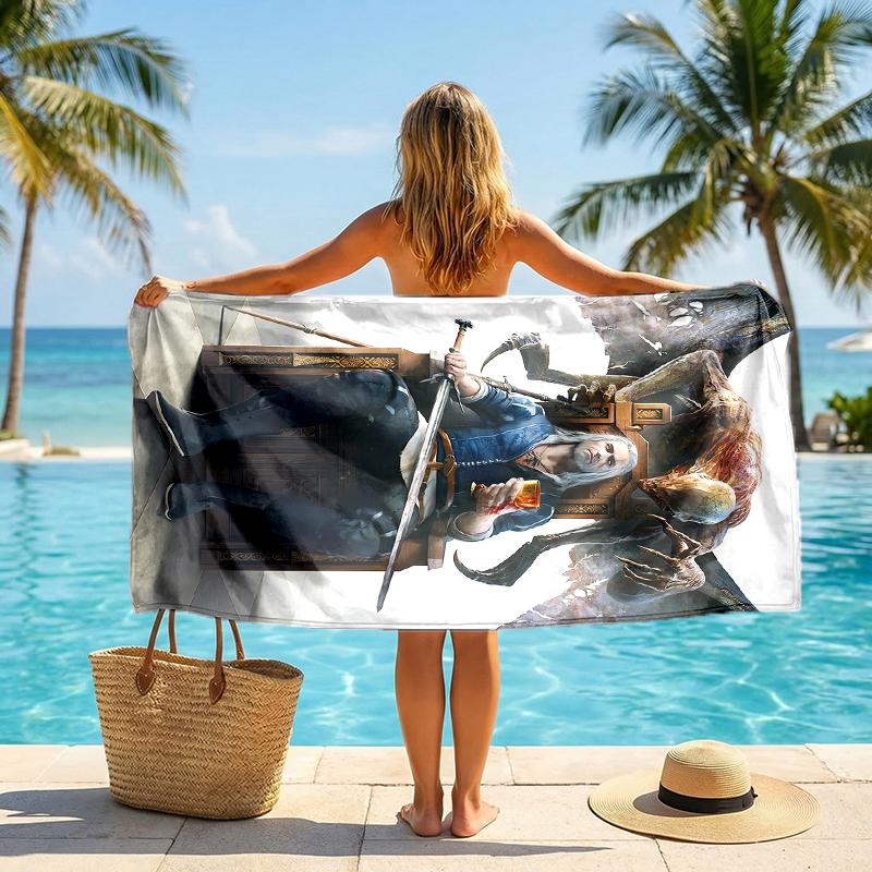 Witcher Fashion Beach Towel: Ideal for Summer Adventures Soft, absorbent and quick drying suitable for swimming and bathing