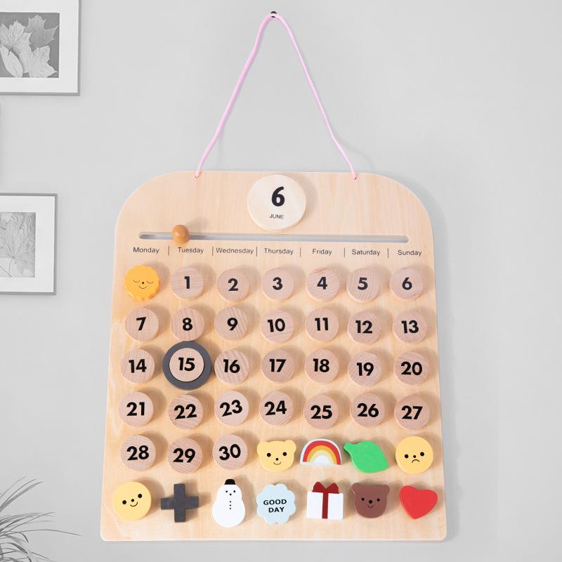 Feng Wooden Magnetic Calendar for Children s Early Education and Cognitive Development.