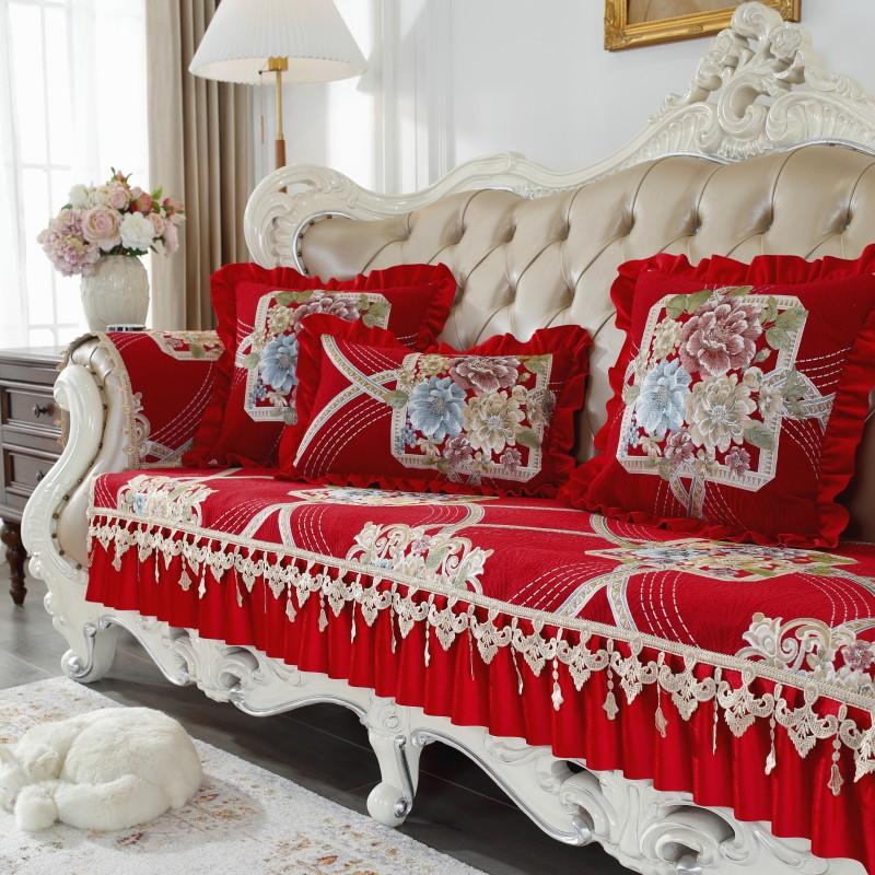 European Style Sofa Cushion Four Seasons Universal Non-slip Cover Cover Sofa Cushion Leather Cover Cloth Cushion