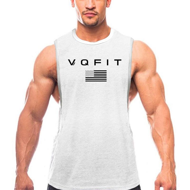 Do The Work  Summer Fitness Bodybuilding Gym Sports Personality Trend Printed Wide Shoulder O-neck Mesh Breathable Casual Tank Top