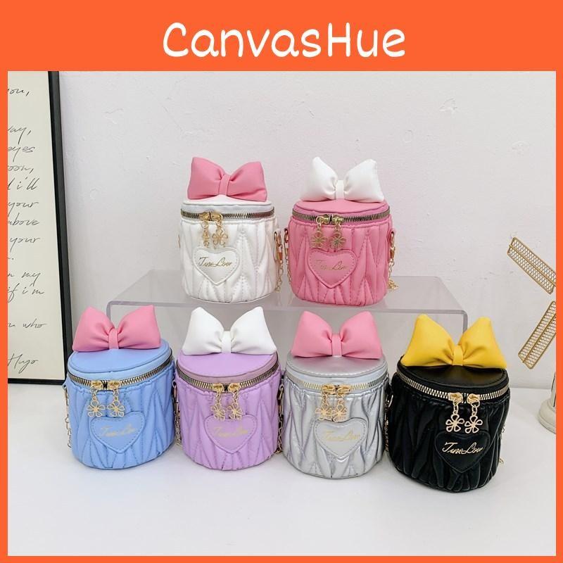 Solid Bow Color Children Cute Butterfly Knot Water Bucket Bag Daily Use Casual